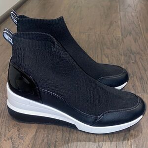 NWOT Michael Kors Black and White Platform High-Top Sneaker
